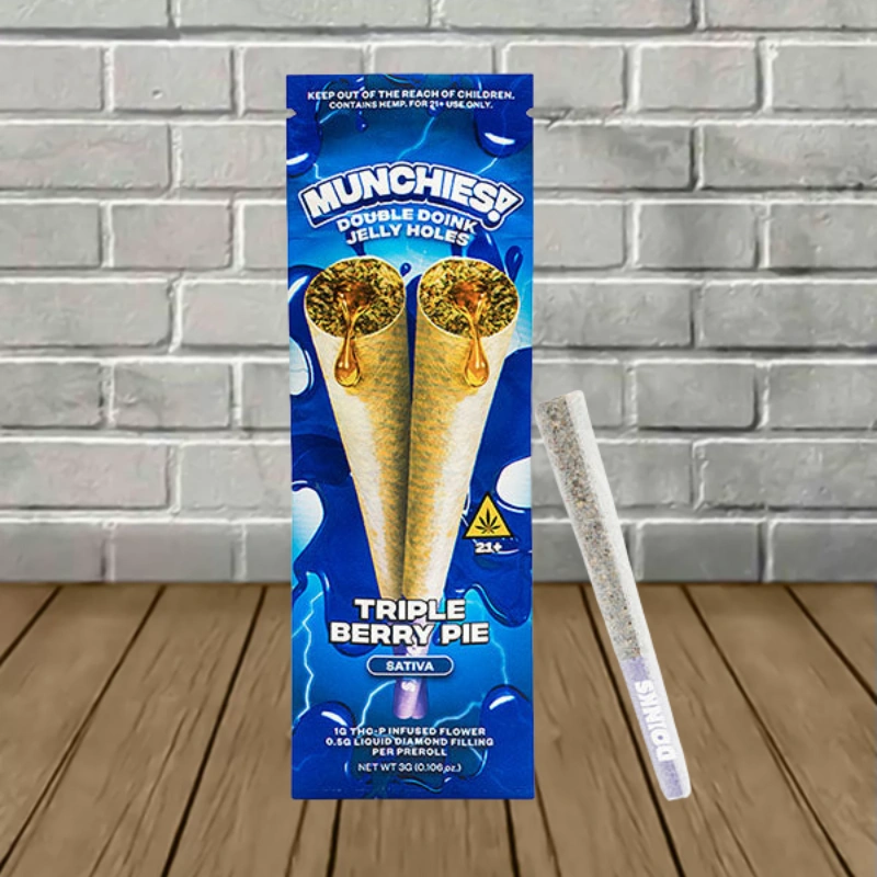 Munchies! Double Doink Jelly Holes THCp Prerolls 2x1.5g-Triple Berry Pie -- Sativa