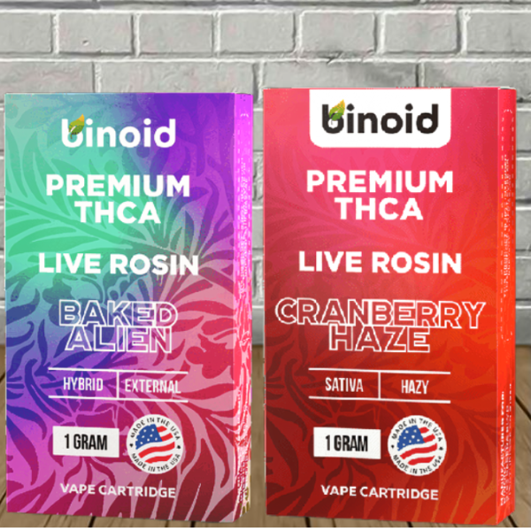 Binoid Premium Live Rosin THCa Vape Cartridge 1g