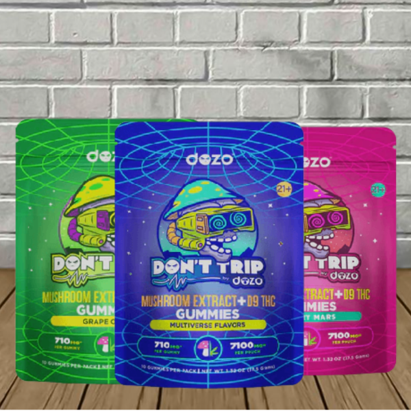 Dozo Don't Trip Mushroom Extract + D9 Gummies 7100mg