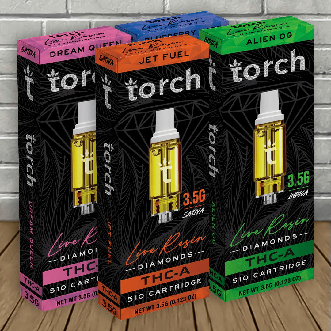 Torch Live Resin Diamonds THCa Cartridge 3.5g Torch Live Resin Diamonds THCa Cartridge 3.5g
