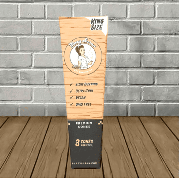 Blazy Susan King Size Unbleached Pre-Rolled Cones 3ct