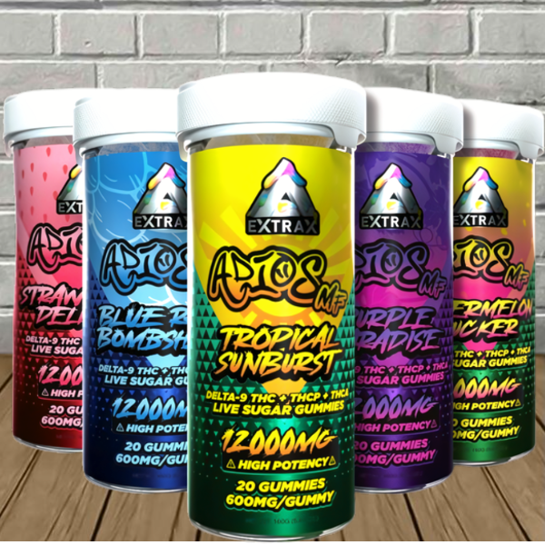 Delta Extrax Live Sugar Adios MF Blend Gummies 12000mg