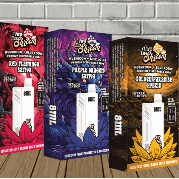 Viva La Shroom Mushroom + Blue Lotus Disposable 8ml Viva La Shroom Mushroom + Blue Lotus Disposable 8ml