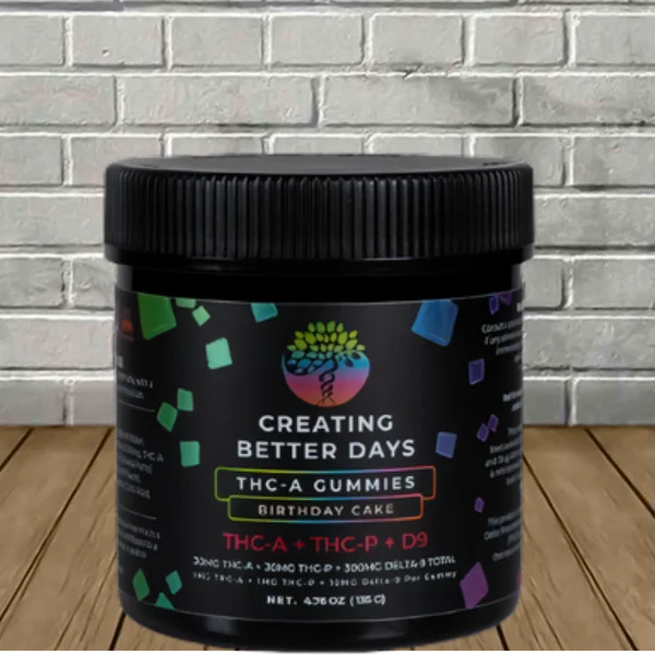 Creating Better Days THCa + THCP + D9 Gummies Birthday Cake 360mg Creating Better Days THCa + THCP + D9 Gummies Birthday Cake 360mg