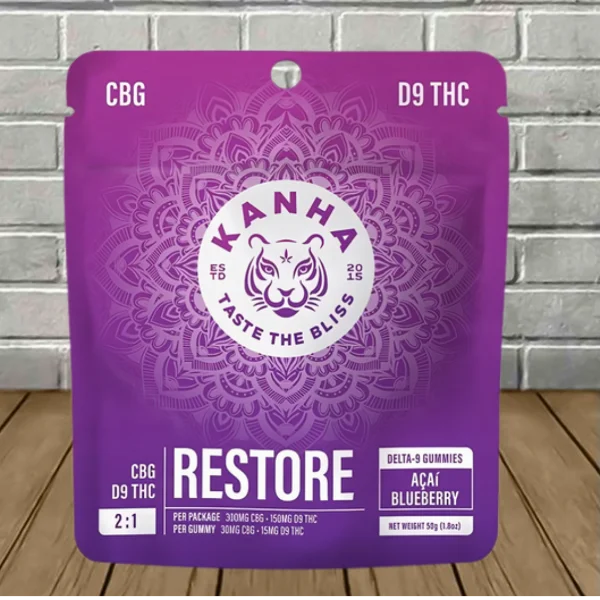 Kanha D9 + CBG Restore Blend Gummies 450mg Kanha D9 + CBG Restore Blend Gummies 450mg