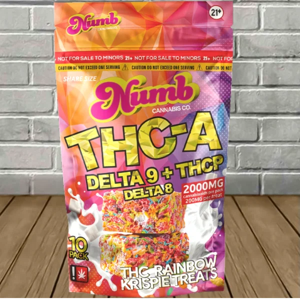 Numb Cannabis Co THCa + D9 + THCP Rainbow Krispie Treats 2000mg Numb Cannabis Co THCa + D9 + THCP Rainbow Krispie Treats 2000mg
