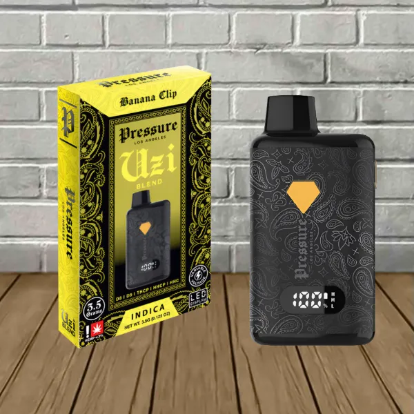 Pressure LA Uzi Blend Disposable 3.5g Banana Chip (Indica) Pressure LA Uzi Blend Disposable 3.5g Banana Chip (Indica)