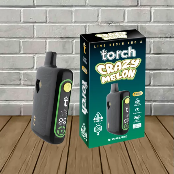 Torch X Pulse Live Resin THCa Disposable Vape 6g Crazy Melon (Sativa) Torch X Pulse Live Resin THCa Disposable Vape 6g Crazy Melon (Sativa)