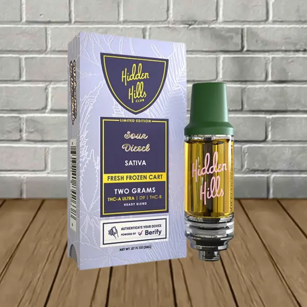 Hidden Hills THCa Ultra Fresh Frozen Cartridge 2g Sour Diesel (Sativa)