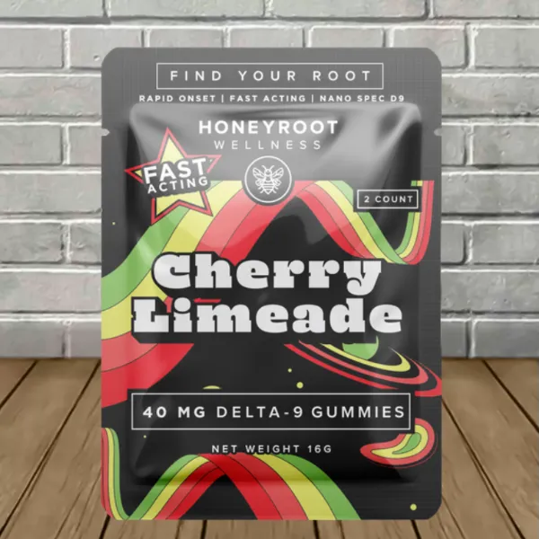 Honeyroot Nano Infused Delta 9 THC Gummies 40mg Cherry Limeade
