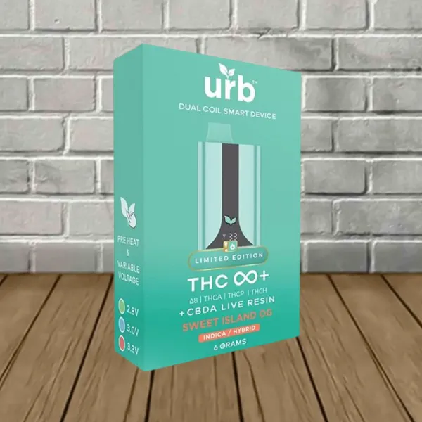 Urb THC Infinity+ Blend Disposable Vape 6ml Sweet Island OG (Indica-Dominant Hybrid)