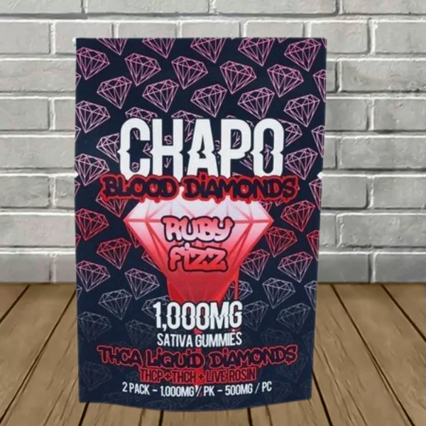 Chapo Extrax Live Rosin Blood Diamonds Gummies 1000mg 2ct Ruby Fizz (Sativa) Chapo Extrax Live Rosin Blood Diamonds Gummies 1000mg 2ct Ruby Fizz (Sativa)