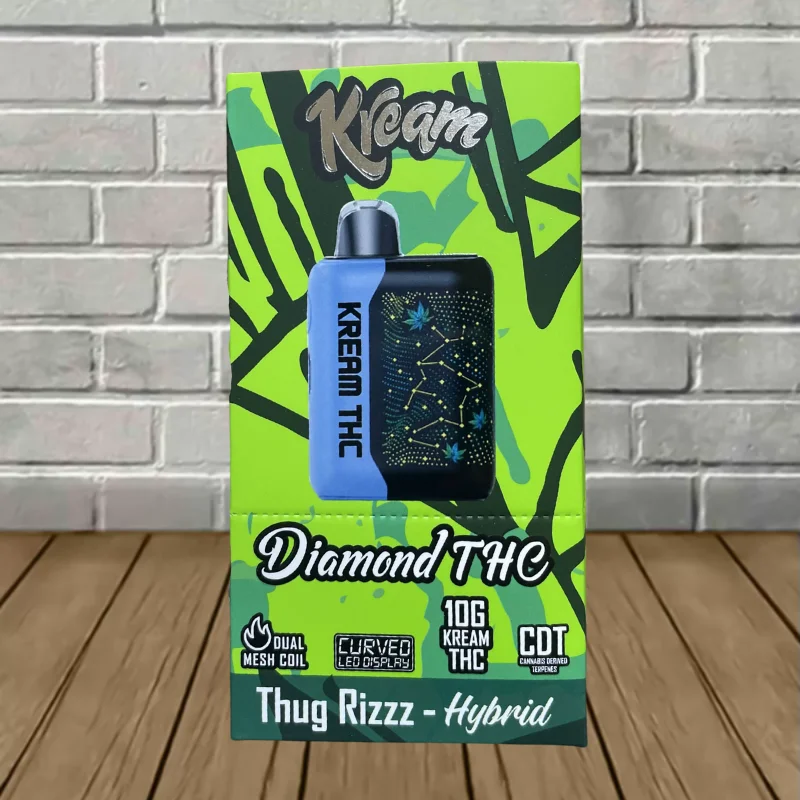Kream Diamond THC Blend Disposable 10g Thug Rizzz (Hybrid) Kream Diamond THC Blend Disposable 10g Thug Rizzz (Hybrid)