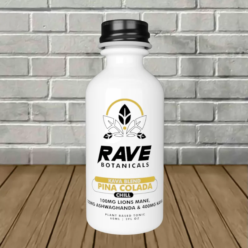 Rave Botanicals Kava Blend Liquid Extract Shot 2oz Pina Colada