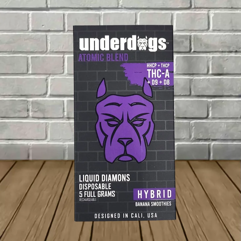 Underdogs THCa Liquid Diamonds Atomic Blend Disposable 5g Banana Smoothies (Hybrid)