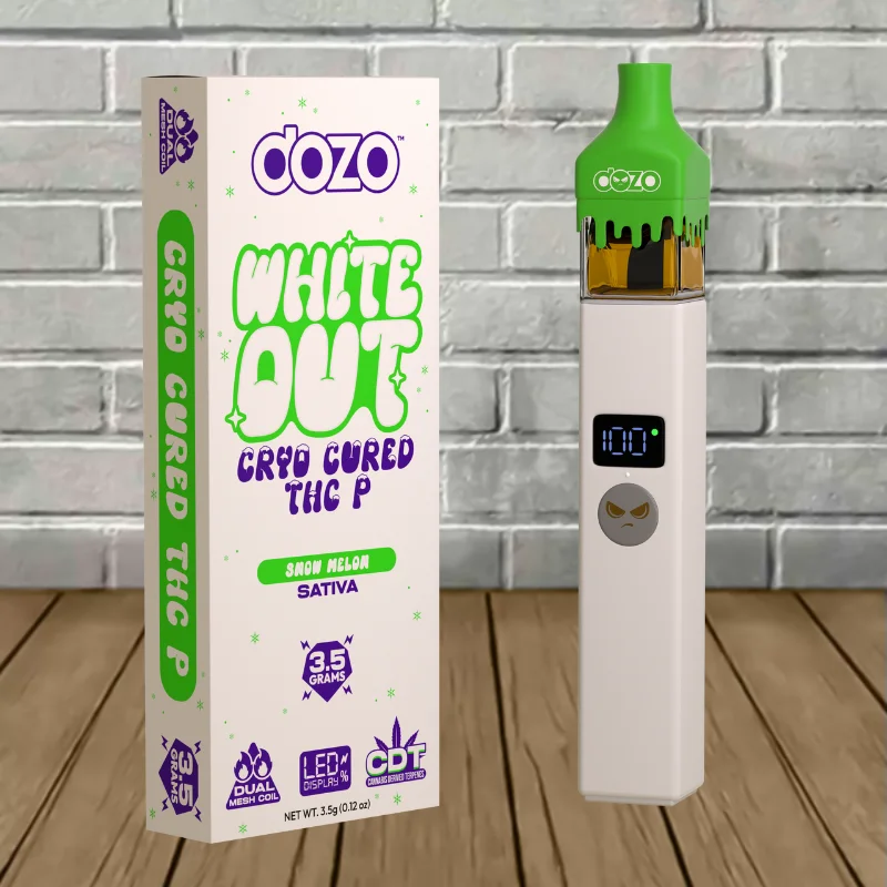 Dozo White Out Cryo Cured THCP Disposable 3.5g Snow Melon (Sativa)