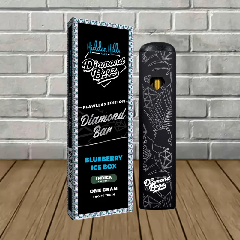 Diamond Boyz Diamond Bar THCp + THCh 1g Disposable - Blueberry Ice Box -- Indica -- DISPOSABLE