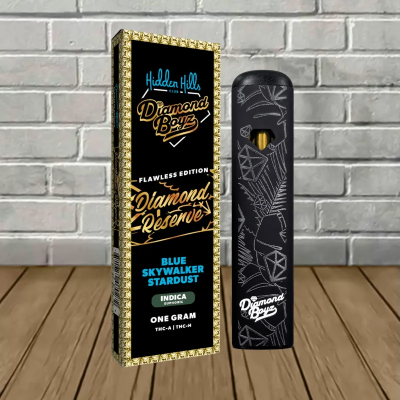 Hidden Hills X Diamond Boyz Diamond Reserve THCa + THCh Disposable 1g Blue Skywalker Dust (Indica)