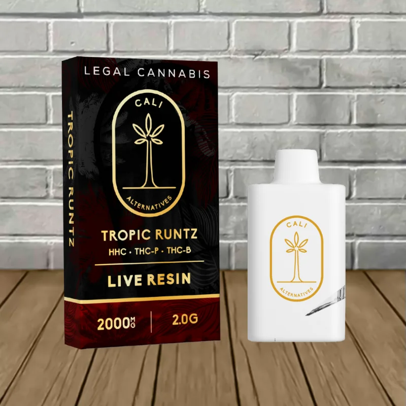 Cali Alternatives Legal Cannabis Live Resin 2g Disposable - Tropic Runts -- HHC THCp THCb DISPOSABLE Cali Alternatives Legal Cannabis Live Resin 2g Disposable - Tropic Runts -- HHC THCp THCb DISPOSABLE