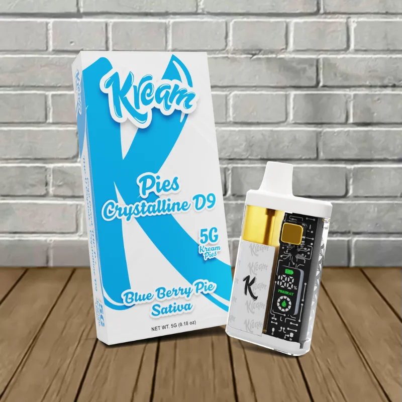 Kream Pie Cyro Cured THCp + THCv + D9 5gram Disposable Vape - Blue Berry Pie -- Sativa -- DISPOSABLE