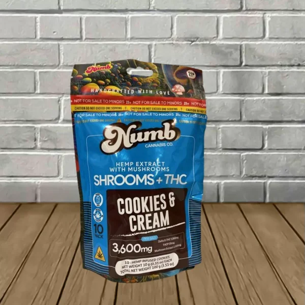 Numb Shrooms Delta 8 THCp Cookies n Cream 3600mg