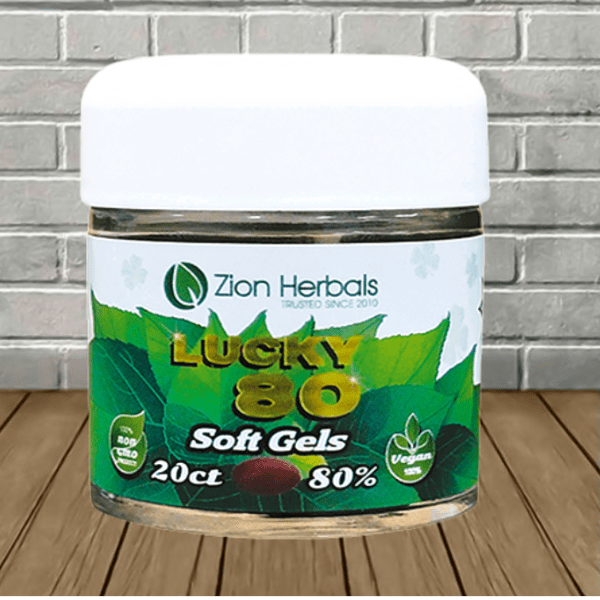 Zion Herbals Lucky 80 80% Kratom Soft Gels 20ct Zion Herbals Lucky 80 80% Kratom Soft Gels 20ct