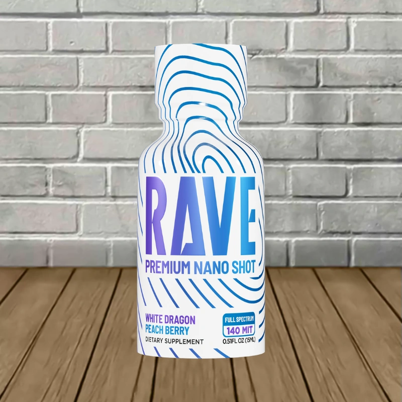 Rave Kratom White Dragon Extract Shot - Peach Berry - Single Shot