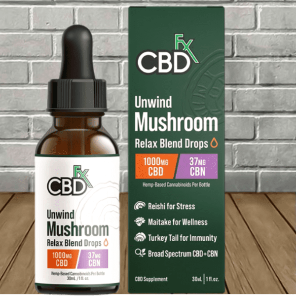 CBDfx Relax Mushroom Blend CBD + CBN Drops