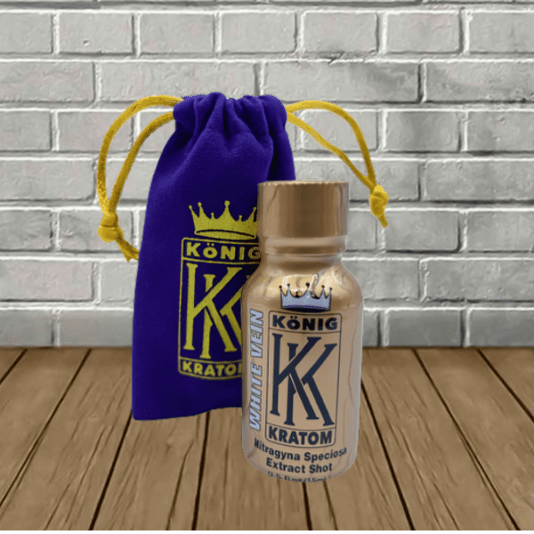 Konig Kratom Extra Strength Liquid Extract 15ml-White Vein Shot + Carrying Pouch