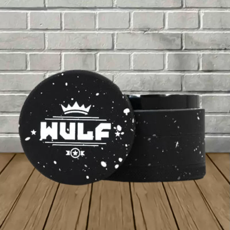 Wulf Mods 4pc 50mm Spatter Grinder - Black White Spatter