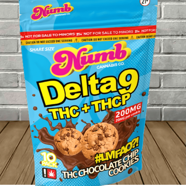 Numb Cannabis Co Delta 9 + THCP Chocolate Chip Cookies 200mg Numb Cannabis Co Delta 9 + THCP Chocolate Chip Cookies 200mg