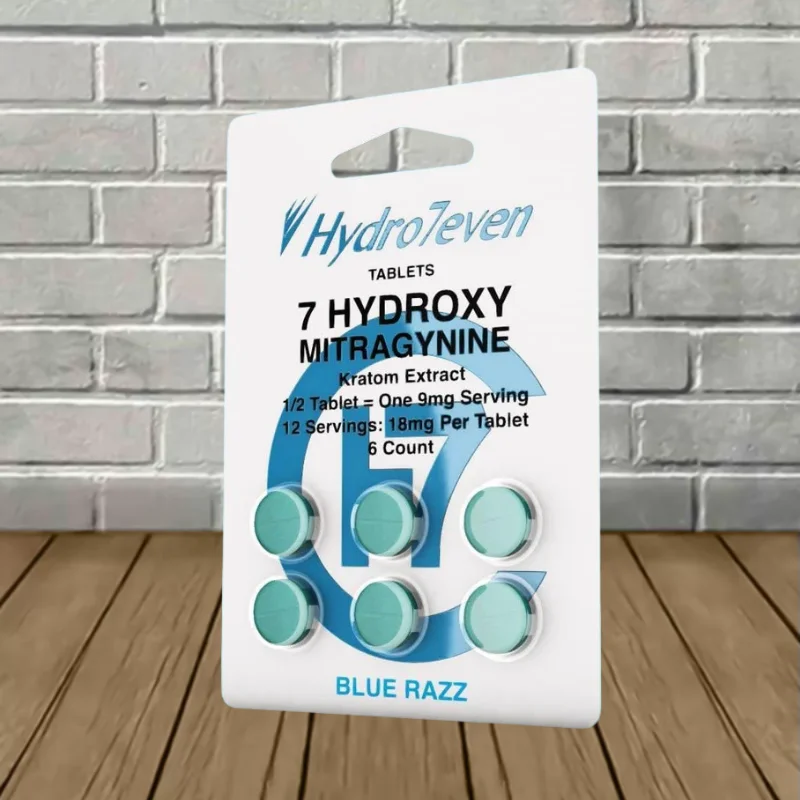 Hydro7even 7-Hydroxy Mitragynine Kratom Extract Tablets 6ct Blue Razz