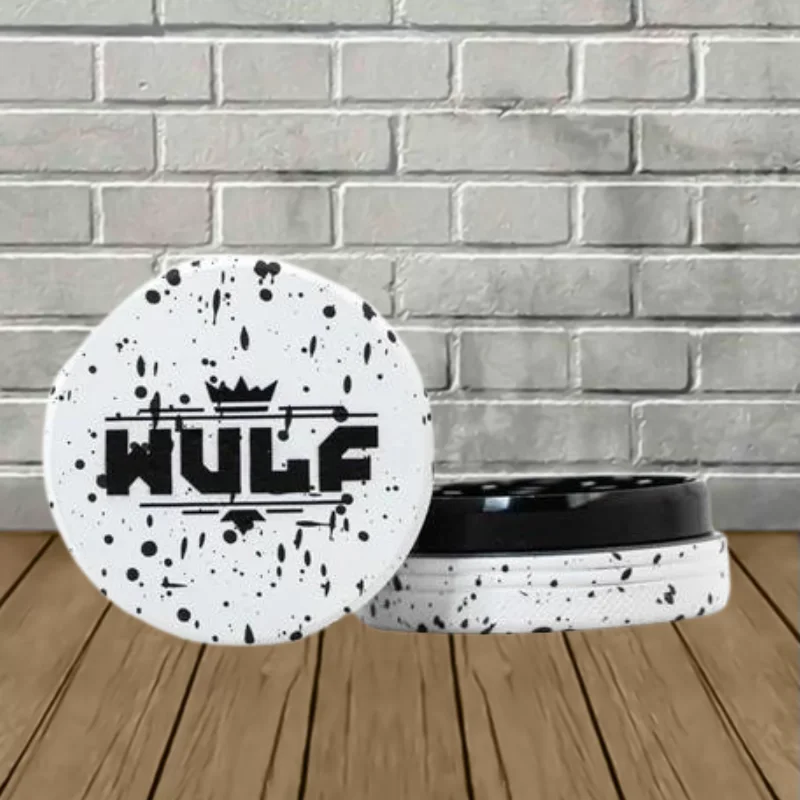 Wulf Mods 2pc 50mm Spatter Grinder - White Black Spatter