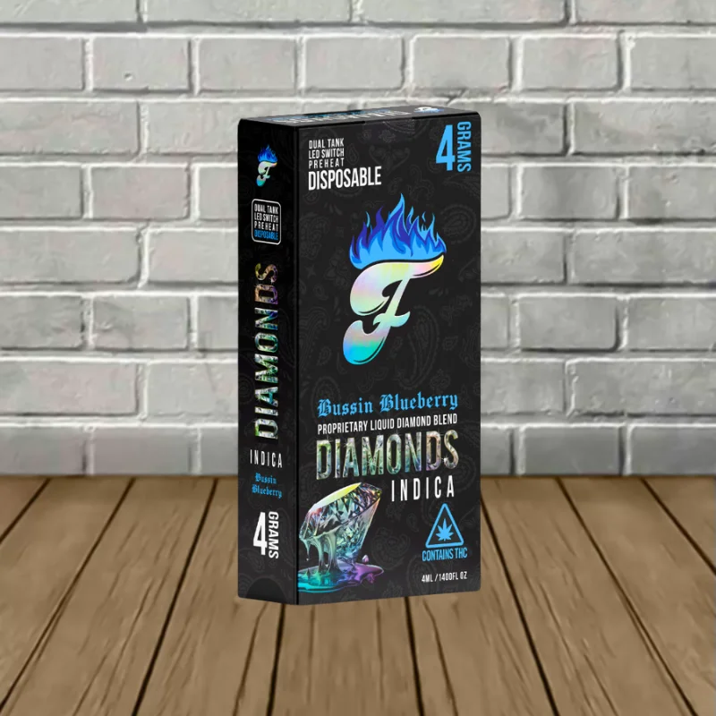 Fuego Liquid Diamond Blend Disposable 4g - Bussin Blueberry -- Indica -- DISPOSABLE