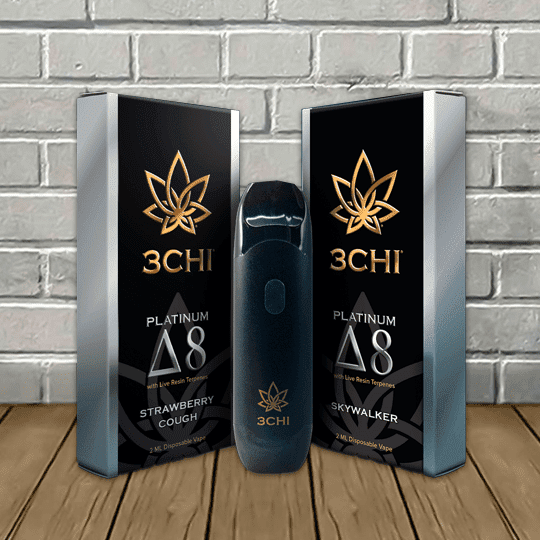 3Chi Platinum Live Resin Delta 8 THC Disposable 2ml - Image 1