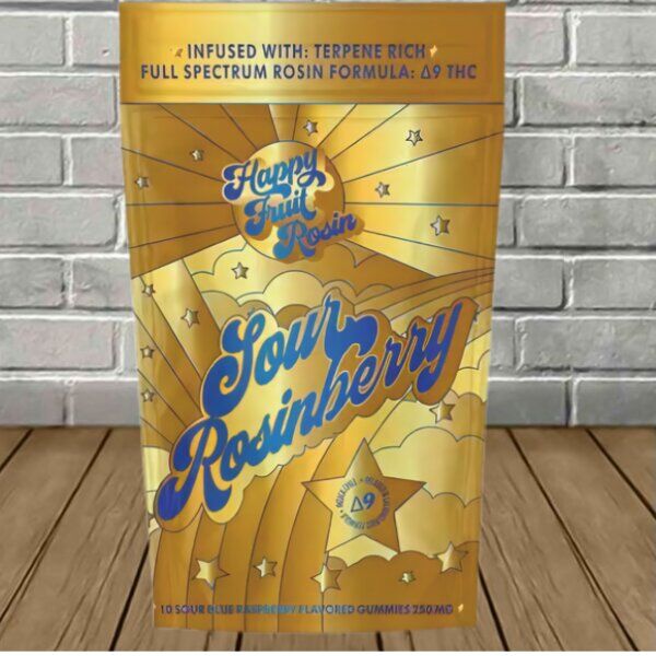 Happy-Fruit-Sour-Rosinberry-Gummies.jpg Happy Fruit Sour Rosinberry Gummies Delta 9 THC Live Rosin -- DISCONTINUED - Image 1