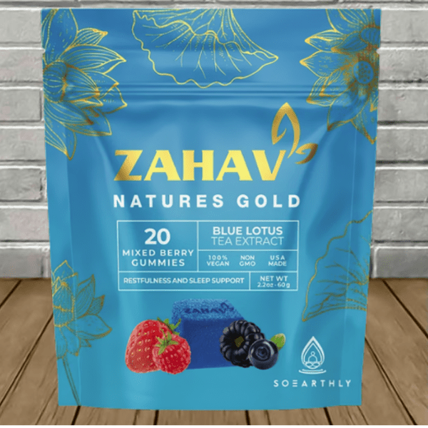 Zahav-Natures-Gold-Blue-Lotus-Sleep-Aid-Gummies-250mg.png Zahav Natures Gold Blue Lotus Sleep Aid Gummies 250mg - Image 1
