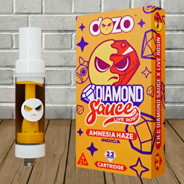 Dozo Live Rosin Diamond Sauce Cartridge 2.2g Amnesia Haze (Indica)