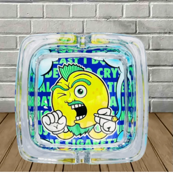 Strio Square Glass Ashtray 2.0 Lemon Haze