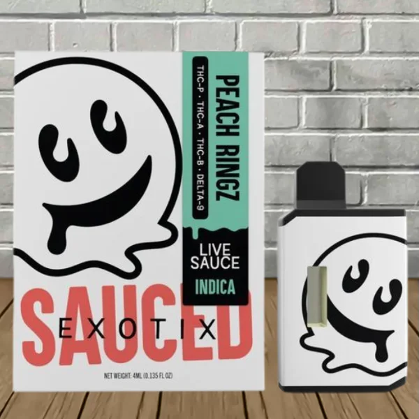 Half Bak’d Sauce’d Exotix Disposable 4g Peach Ringz (Indica)