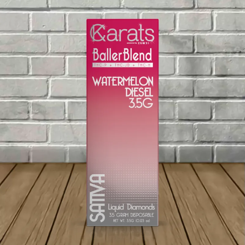 Carats Baller Blend Disposables 3.5g - Watermelon Diesel -- Sativa -- DISPOSABLE Carats Baller Blend Disposables 3.5g - Watermelon Diesel -- Sativa -- DISPOSABLE