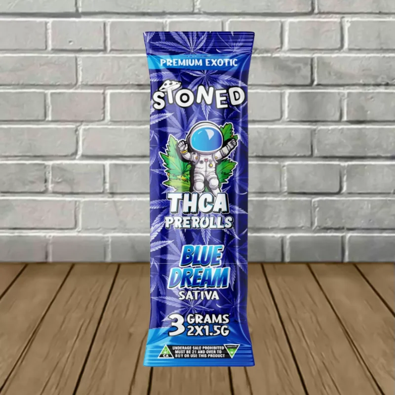 Stoned THCa Prerolls 3g - Blue Dream -- Sativa