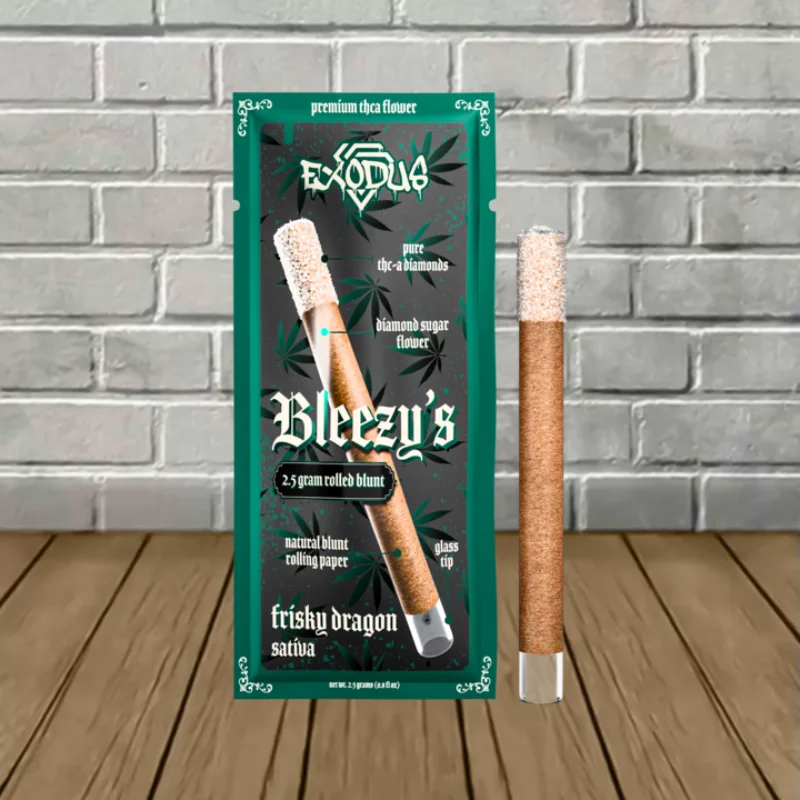Exodus Bleezy's 2.5g THCa Blunt - Frisky Dragon -- Sativa Exodus Bleezy's 2.5g THCa Blunt - Frisky Dragon -- Sativa