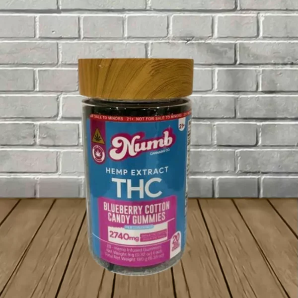 Numb Cannabis Co Delta 8 THC + Delta 9 THC Gummies 2740mg Blueberry Cotton Candy Numb Cannabis Co Delta 8 THC + Delta 9 THC Gummies 2740mg Blueberry Cotton Candy