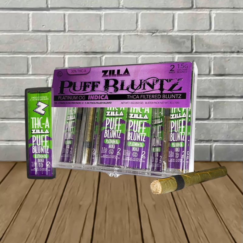 Zilla Puff Bluntz THCa 1.5g x 2 Preroll - Platinum OG -- Indica