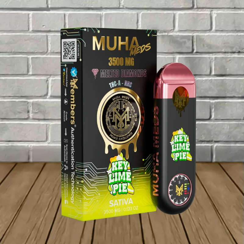 Muha Meds Melted Diamonds THCa Disposable 3.5g-Key Lime Pie -- Sativa -- DISPOSABLE