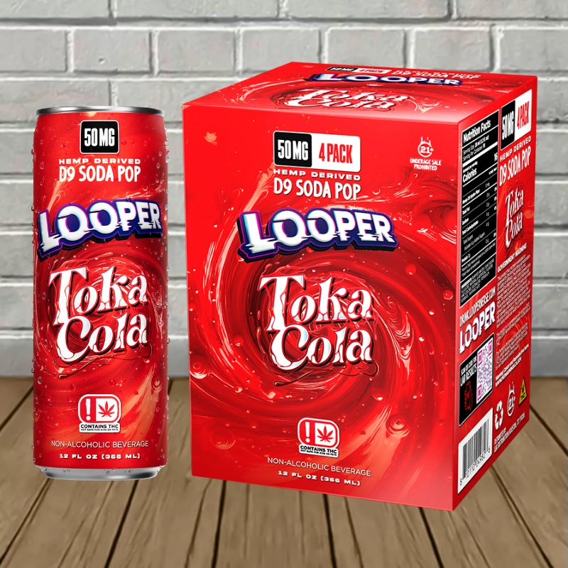 Looper Delta-9 Soda Pop 50mg - Toka Cola -- 4ct Pack