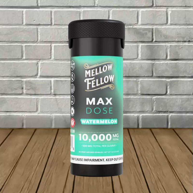 Mellow Fellow Max Dose D9 D8 HHC Gummies 10000mg-Watermelon