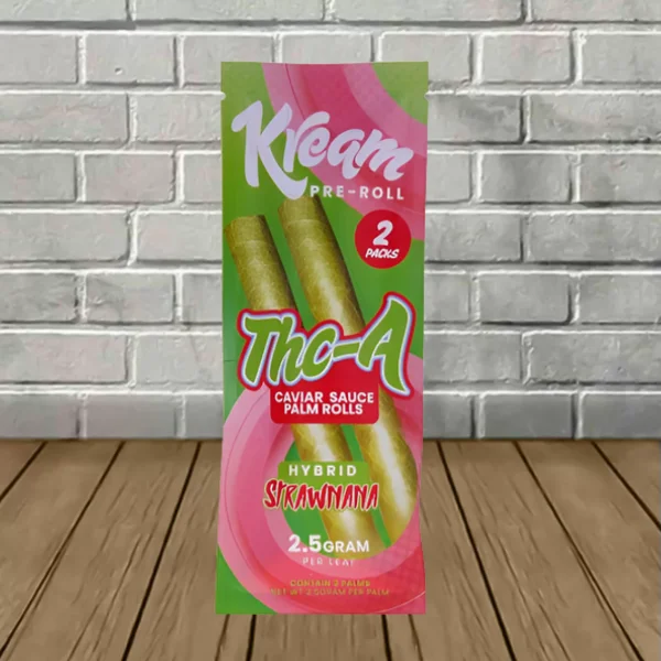 Kream Caviar Sauce Palm Leaf THCa Pre-rolls 5g Strawnana (Hybrid)