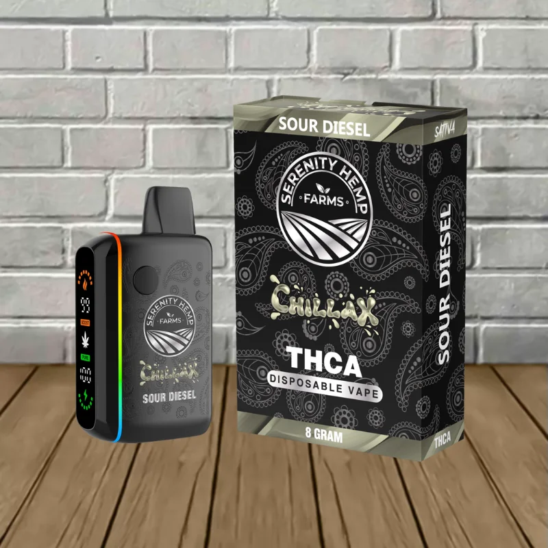 Serenity Hemp Farms Chillax THCa Disposable Vape 8g Sour Diesel (Sativa)